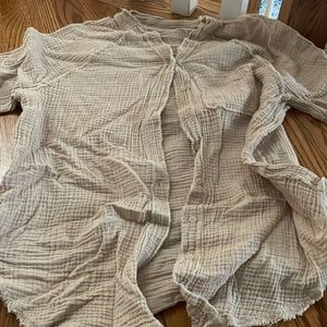 waffle knit button down aerie swim suit cover